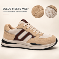 Sepatu Keselamatan Kerja Custom Bernapas dengan Ujung Baja, Kulit Suede dan Bagian Atas Berbahan Mesh, Midsole Anti Tusuk, Model Low Cut