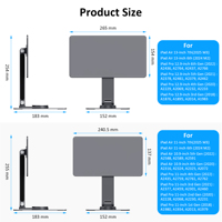 Support magnétique pour iPad avec station d'accueil, support de tablette réglable en aluminium Type-C PD HDMI USB TF SD Audio pour iPad Pro Air