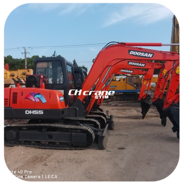 5.5-Ton Used Mini Excavator Doosan DH55 Crawler Excavator Second Hand DH60 DH70 DH80 DX55 DX60 DX70 DX80 DX150 in Stock on Sale
