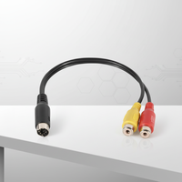 DAJIANG Maßgefertigtes Mini-DIN 6-Pin auf 2RCA Stecker-Buchse Kupferleiter Videokabel-Adapter mit PVC-Ummantelung für Projektor