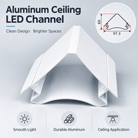Profilé en aluminium pour éclairage LED encastré, forme spéciale pour plafond, mur, éclairage indirect linéaire intérieur dissimulé