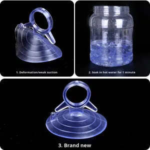 Gancho de Ventosa con Anillo de Tracción, Ventosa de PVC Perforada para Pared de Vidrio, Fuerte <span class=keywords><strong>Fuerza</strong></span> de Succión, Puede Colgar Peluches - Product Image 5