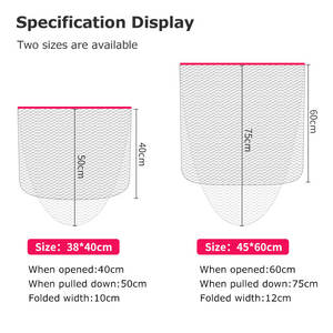 Red de Pesca Triangular Plegable de Aleación de Aluminio, 40cm/60cm de Profundidad, Red de Aterrizaje Portátil con Mango, Red de Pesca Plegable - Product Image 3