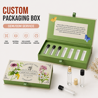 Boîte d'emballage personnalisée pour échantillons de parfum, boîte cadeau rigide magnétique pour flacons d'huile essentielle et de sérum avec insert en mousse et logo