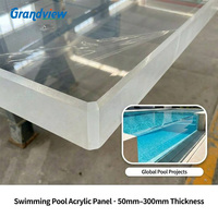 Piscine acrylique extérieure Grandview, nouveau design, à panneaux en fibre de verre transparents, à débordement infini, pour toit, haute luminosité, vente en gros