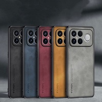 Étui de luxe pour homme d'affaires pour Redmi K100 K90 Pro Max /Champaion /Poco F9 F8 Ultra /Pro, en cuir de mouton, coque arrière tout compris