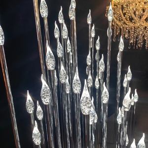 إضاءة زخرفية جديدة لقاعات الأفراح، مصابيح كريستالية حديدية مضيئة لتزيين المسرح وديكورات حفلات الزفاف والمناسبات - Product Image 5
