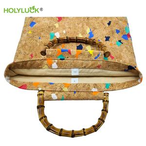 Bolsas de corcho natural de <span class=keywords><strong>Portugal</strong></span>, ligeras, ecológicas, reutilizables, de compras, de cuero de corcho, para playa, para mujer - Product Image 2