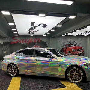Film adhésif pour carrosserie automobile, couleur changeante au laser, chrome argenté électro-plaqué, vinyle, rouleau, vinilo automotriz - Product Image 5