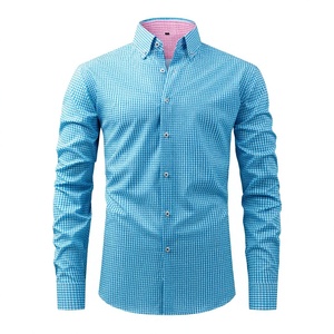 <span class=keywords><strong>Camisa</strong></span> de Manga Larga a <span class=keywords><strong>Cuadros</strong></span> con Estampado Digital Elástico en Cuatro Direcciones, Exclusiva para Comercio Transfronterizo, <span class=keywords><strong>Camisa</strong></span> Casual de Primavera para Hombre - Product Image 4