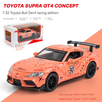 Modèle de voiture miniature en métal à l'échelle 1:32 Supra avec son et lumière, jouet en métal à rétrofriction, modèle de supercar