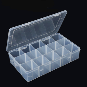 Hộp đựng đồ bằng nhựa trong suốt, thiết kế linh hoạt, đúc khuôn, hình chữ nhật, đựng đồ trang sức, 15 ngăn, xếp chồng được, di động, hiện đại - Product Image 2
