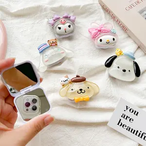 Best Selling Lovely Mobile Phone Holders Factory Custom Phone Socket UP Grip Holder With Mirror Makeup Sockets Phone Stand Gift