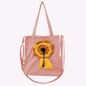 Sac de transport pour animaux de compagnie en toile avec tête de lion, 38 cm x 40 cm, personnalisé, à porter à l'épaule ou en bandoulière, pour chats et petits chiens - Product Image 3