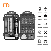 Kit de tournevis magnétique professionnel Mingtu 138 en 1, ensemble d'outils de réparation de précision à 117 pièces avec manche en acier