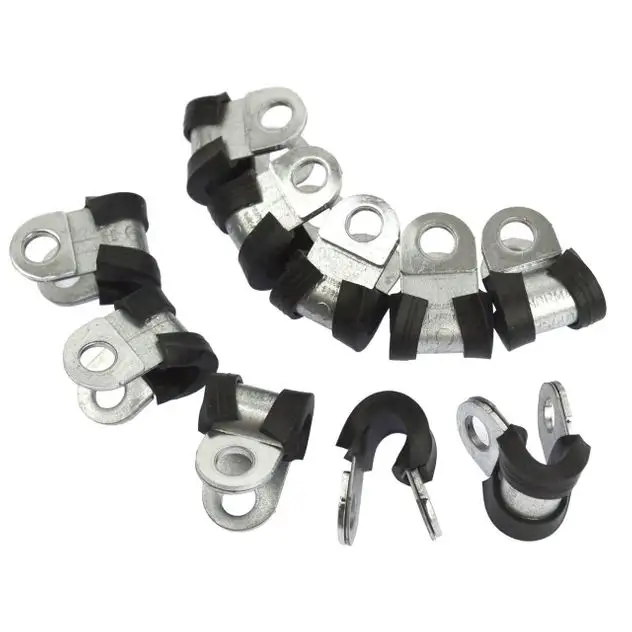 25mm SS304 EPDM rubber lined P clamp clips for industrial pipe fixing usage