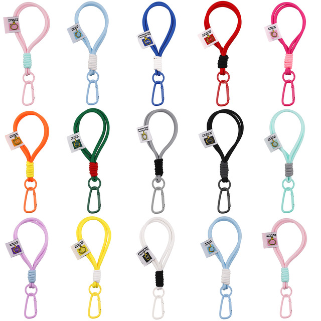 YDS Paracord Keychain Wristlet Bag Charm Braided Strap Key Ring Rope Keychain Lanyard for Car Keys Phone Plush Toys