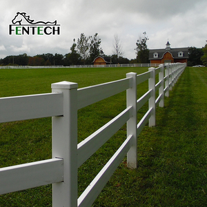 Fentech белые 3 рельсы виниловые ограждения, используемые для верховой езды арены - Product Image 6