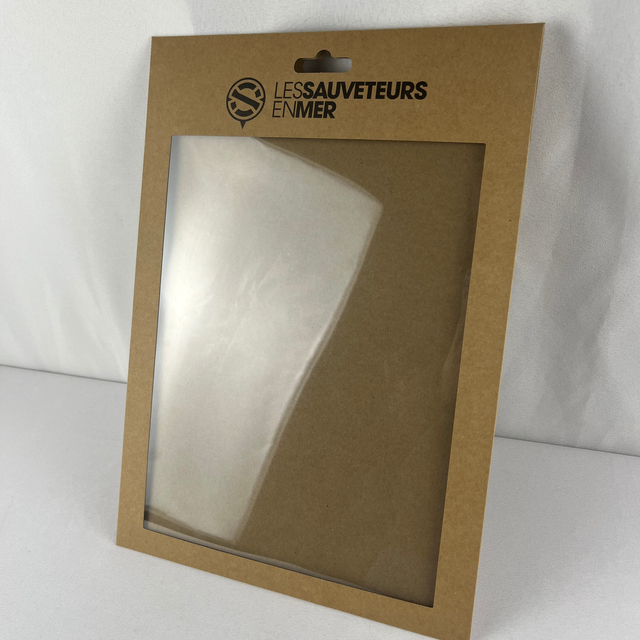 Recyclable Printing&Packaging Custom Kraft Envelope Packaging Hanging Bag Kraft Paper Envelope with PVC Window and Hanging Hole
