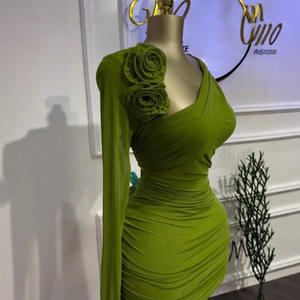 <span class=keywords><strong>Abito</strong></span> Mini Aderente con Fiori 3D in 3 Colori, <span class=keywords><strong>Maniche</strong></span> <span class=keywords><strong>Lunghe</strong></span>, Taglie S-2XL - Product Image 6