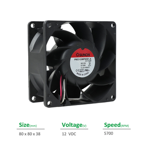 Ventilador Axial de Refrigeración para Gabinete Eléctrico SUNON PMD1208PMB1-A (2).R.GN 80x80x38mm 12VDC 0.76A 9.1W 5700RPM 84.1CFM con Rodamientos de Bolas, Inversor, OEM - Product Image 2