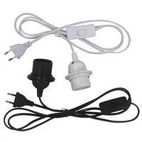 Support mural en aluminium noir E27 avec interrupteur marche/arrêt EU/US, prise de lampe, cordon d'alimentation 1,8 m AC 110V-220V, adaptateur de prise pour lampe de lecture