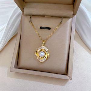 Stainless Steel Jewelry Set Non Fade Diamond Pearl Clover Pendant Necklace Earring for Women Clavicle <b>Chain</b> Choker Charm Jewelry - Product Image 5
