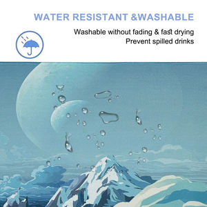 Tapis de bureau XXL personnalisé avec motif de montagnes bleues et nuages de neige, grand tapis de souris de jeu, impression de haute qualité, tapis de souris de jeu avec bord cousu - Product Image 3