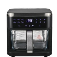 Friteuse à air numérique 5,5 L avec panier en verre, menu multilingue, 1500W, appareil de cuisine, vente en gros, directement de l'usine, OEM ODM