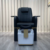 Nouvelle conception d'équipement de salon de manucure, fauteuil de pédicure de luxe moderne inclinable avec massage électrique et lumières