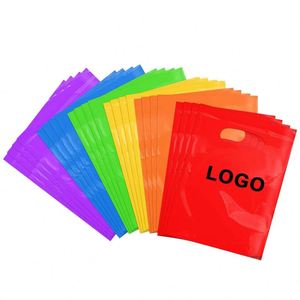 Custom Logo Plastic Shopping <b>Bag</b> Reusable Plastic Shopping <b>Bags</b> with Handles Plastic Party Favor <b>Gift</b> <b>Bags</b> Flat Plastic <b>Bag</b> - Product Image 1