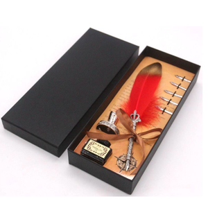 Ensemble de plumes à encre naturelles vintage pour <span class=keywords><strong>calligraphie</strong></span>, stylo <span class=keywords><strong>plume</strong></span> pour signature, cadeau, mariage, fête nuptiale, fournitures de fête - Product Image 5