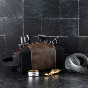 Custom Logo Pu Leather <b>Mens</b> Wash Clutch <b>Bag</b> Eco Friendly Canvas Makeup Retro Shaving <b>Bag</b> <b>for</b> <b>Toiletries</b> Accessories - Product Image 6