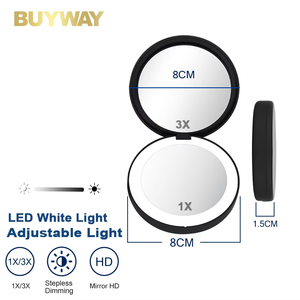 Specchietto Tascabile <span class=keywords><strong>Mini</strong></span> Pieghevole da Viaggio con Luce LED e Ingrandimento, Personalizzabile con LOGO - Product Image 3