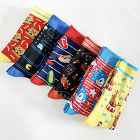 Chaussettes personnalisées en gros, motif animal, logo, haute qualité, mode, colorées, amusantes, chaussettes en coton pour hommes