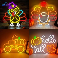 Bande lumineuse LED néon 3D en forme de dinde de Thanksgiving, alimentée par USB, montable au mur, garantie 1 an - Décorations festives pour les fêtes