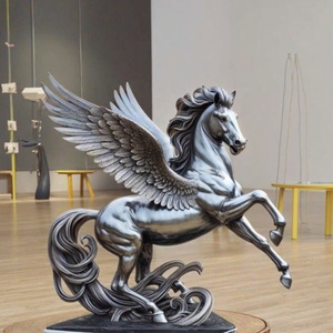 Escultura de Caballo Abstracta de Metal para Jardín Exterior, Personalizable en Color y Tamaño, Estilo Americano de Alta Calidad - Product Image 6