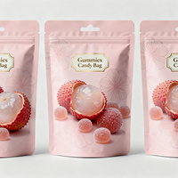 Fabrieksgemaakte op maat bedrukte gezonde snack-gummies zakjes voor kinderen, hersluitbaar met ritssluiting, staande pouch met ophanggat, voedselveilige verpakking