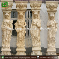 Maison Villa Construction Décoration Sculpture sur pierre Marbre blanc Figure grecque Statue Colonne