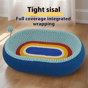 Rascador para Gatos Duradero y Sostenible en Forma de Cuadrado, de Franela, Cuerda y Sisal, Interactivo, para Uso en Interiores, <span class=keywords><strong>Protector</strong></span> de Muebles para Mascotas - Product Image 2