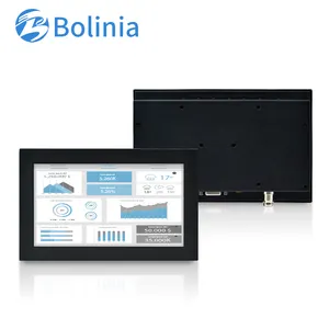 Mini 7 Zoll wandmontage Metallgehäuse lcd-monitor mit Resistiver Berührungsfähigkeit Ohrmontage VGA BNC HD-MI TFT IPS 1024*600 für Industrie