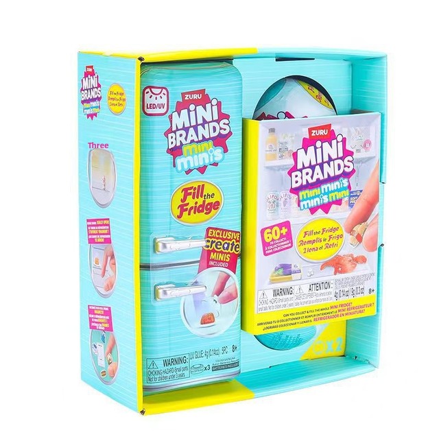 Mini Refrigerator Toy Blind Box Set Playhouse Miniature Fridge Minibrands Creative Ball PVC Material Age 8+