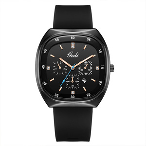 Reloj de Mujer de Alta Gama, Reloj de Estudiante con Esfera Ovalada, Silicona, Resistente al Agua, con Calendario - Product Image 3