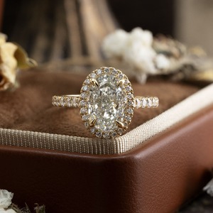 <b>Unique</b> Design Lab Grown Diamond <b>Ring</b> Brilliant Cut 14K Gold Plated IGI Certified 2.5 Carat <b>Engagement</b> Bridal Wedding Jewelry - Product Image 3