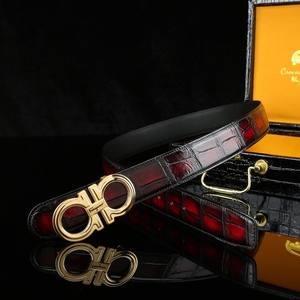 Ceintures de mode pour hommes en cuir de crocodile véritable de marque de luxe célèbre - Product Image 6