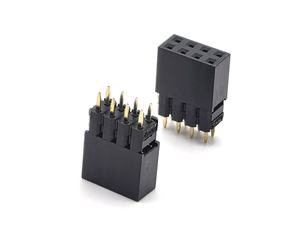 Connecteur d'en-tête femelle à pas de 2.54mm pile à double rangée 2H2.0 plastique droit H12.5mm 2*4P - Product Image 3