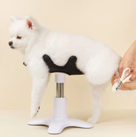 Support de toilettage pour chien réglable et écologique en silicone souple avec support métallique rose/violet classique