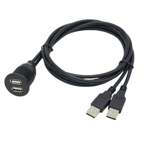 Dual-port <b>USB</b> <b>2.0</b> Waterproof <b>Cable</b> IP65 For Car Ship Motorcycle Dashboard Panels <b>USB</b> A Male To Female Extension Data <b>Cable</b> - Product Image 1
