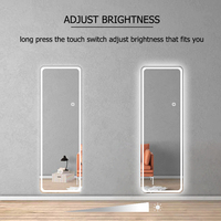 Miroir mural LED pleine longueur STANHOM CE UKCA RoHS IP44, miroir de salle de bain premium éclairé