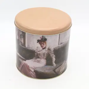 Tin Box Large Gift Storage Tins Metal Recyclable Food Cookie Tins Big Popcorn Snacks 0.5gallon Gift & Craft Sample in Stock Free